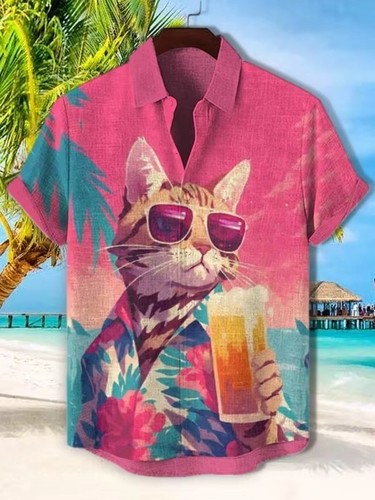 Mens button down pink cool - button,