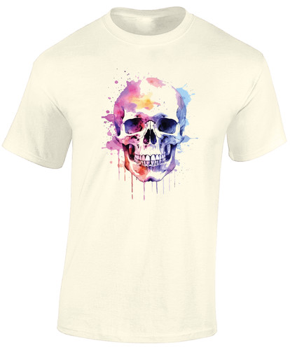 Watercolour skull mens - mens, t